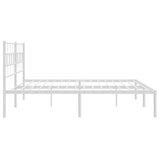 Metal Bed Frame without Mattress with Headboard White 183x213cm 355713