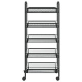 5-Tier Kitchen Trolley Black 46x26x105 cm Iron 336328