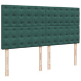 Box Spring Bed with Mattress Dark Green 200x200 cm Velvet 3291017