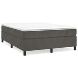 Box Spring Bed Frame Dark Grey Queen Velvet 3121154