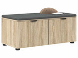 Hall Bench with Cushion with Shelf Sonoma Oak 80 x 38 x 46 cm 891482