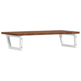 Basin Shelf Wall Mounted Steel and Solid Wood Oak 3302406