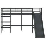 Kids'Loft Bed Frame with Slide Black and Anthracite 42020773