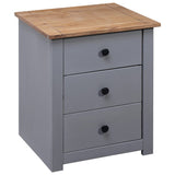 ZNTS Bedside Cabinet Grey 46x40x57 cm Pinewood Panama Range 282653