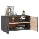 Wall Cabinets 2 pcs Grey 60x30x30 cm Solid Wood Pine 818370