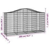 Arched Gabion Baskets 8 pcs 200x50x100/120 cm Galvanised Iron 3145646