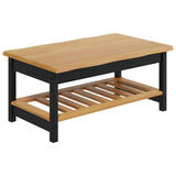 Coffee Table EKAI Black 100 x 60 x 45.5 cm Solid Pine Wood 42037019