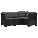 4-Seater Garden Sofa with Cushions Rattan Look PP Anthracite 3443981