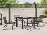 Garden Dining Set 5 pcs Black Powder-Coated Steel 3379171