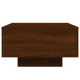 Coffee Table with LED Lights Brown Oak 55x55x31 cm 836580