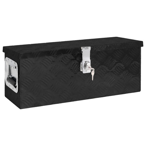 ZNTS Storage Box Black 60x23.5x23 cm Aluminium 152249