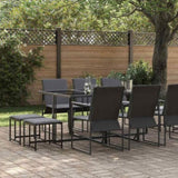 Garden Dining Set 11 pcs Black Steel 3335864