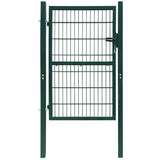 Fence Gate Steel 100x200 cm Green 142029