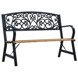 Garden Bench Black Wood 120 cm Durable Garden Bench 47940