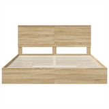 Storage Bed with Drawer Sonoma Oak 180 x 200 cm Engineered Wood 3411182