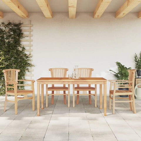 ZNTS 5 Piece Garden Dining Set Solid Wood Teak 3155773