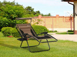 Zero Gravity Lounger Chair, Folding Reclining Patio Chair with Shade Cover, Padded Seat, Cup Holder, T3398P315981