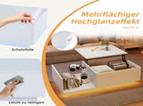 Lift Up Coffee Table Hidden Storage, High Gloss Centre Table with LED, Lifting Sofa Side Table, N605P356892W