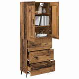 Highboard with Drawer 2 pcs Old Wood Engineered Wood 3415629