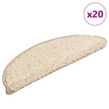 Stair Mats 20 pcs 56x17x3 cm Cream Half Round 3365841
