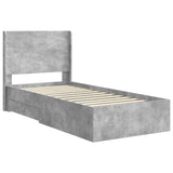 Bed Frame with Storage and Headboard Concrete Grey 90 x 200 cm 3414152