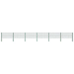 Fence Panel with Posts Iron 1040x80 cm Green 278609