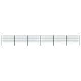Fence Panel with Posts Iron 1040x80 cm Green 278609