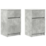 ZNTS Bedside Cabinets 2 pcs Concrete Grey 39x35x65 cm Engineered Wood 861326