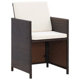 ZNTS 11 Piece Outdoor Dining Set with Cushions Poly Rattan Brown 42602