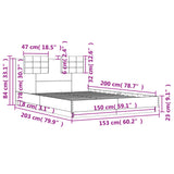 Bed Frame without Mattress White 150x200 cm King Size 3209912