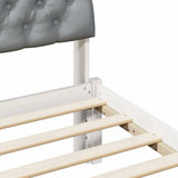 Bed frame White and light grey 150 x 200 cm Solid pine wood 878603