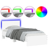 Bed Frame without Mattress with LED Lights White 90x200 cm 838806