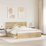 Bed Frame with Headboard Sonoma 200 x 200 cm Solid Pine Wood 3412445