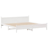 Bed Frame without Mattress White 200x200 cm Solid Wood Pine 3309759