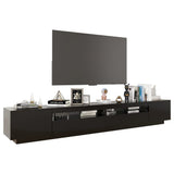 TV Cabinet with LED Lights Black 260x35x40 cm 3081916