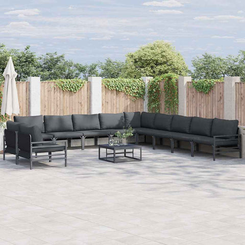Garden Sofa Set with Cushion Anthracite Steel 3379007