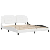 Bed Frame with LED without Mattress "Zadar" White 180x200 cm 3214125