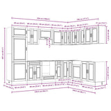 14 Piece Kitchen Cabinet Set Porto Grey Sonoma Engineered Wood 3314997