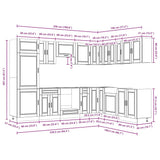 ZNTS 14 Piece Kitchen Cabinet Set Porto Grey Sonoma Engineered Wood 3314997