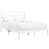 Bed Frame without Mattress White Solid Wood 120x190 cm Small Double 3105766