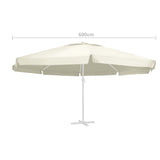 ZNTS Replacement Fabric for Outdoor Parasol Sand 600 cm 312546