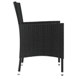 Garden Chairs with Cushions 4 pcs Black Poly Rattan 362527