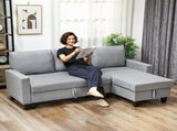 Three-Seater Storage Sofa Bed - Grey T3398P424873