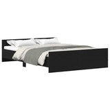 Bed Frame without Mattress Black Oak 140x190 cm Engineered Wood 3329324