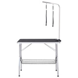 Adjustable Dog Grooming Table with 2 Loops and Basket 171068