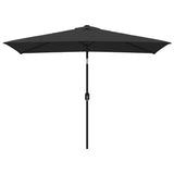 Garden Parasol with Metal Pole 300x200 cm Black 47128