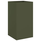 ZNTS Planter Olive Green 42x38x75 cm Steel 841580