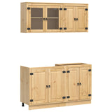 Cabinet with Shelf SKI 4 pcs Honey Brown Solid Pine Wood 3392645