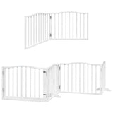 Dog Gate with Door Foldable 10 Panels White 800 cm Poplar Wood 3155619