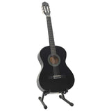 12 Piece Classical Guitar Beginner Set Black 4/4 39" 70111